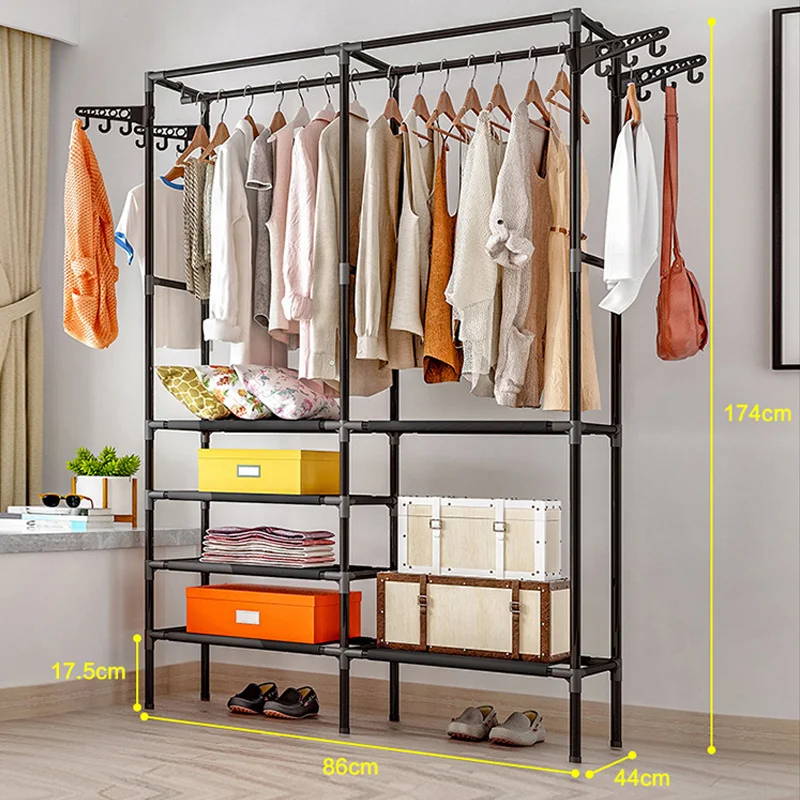 

Clothes Hanger Coat Rack Floor Hanger Storage Wardrobe Clothing Drying Racks Free-standing and Movable