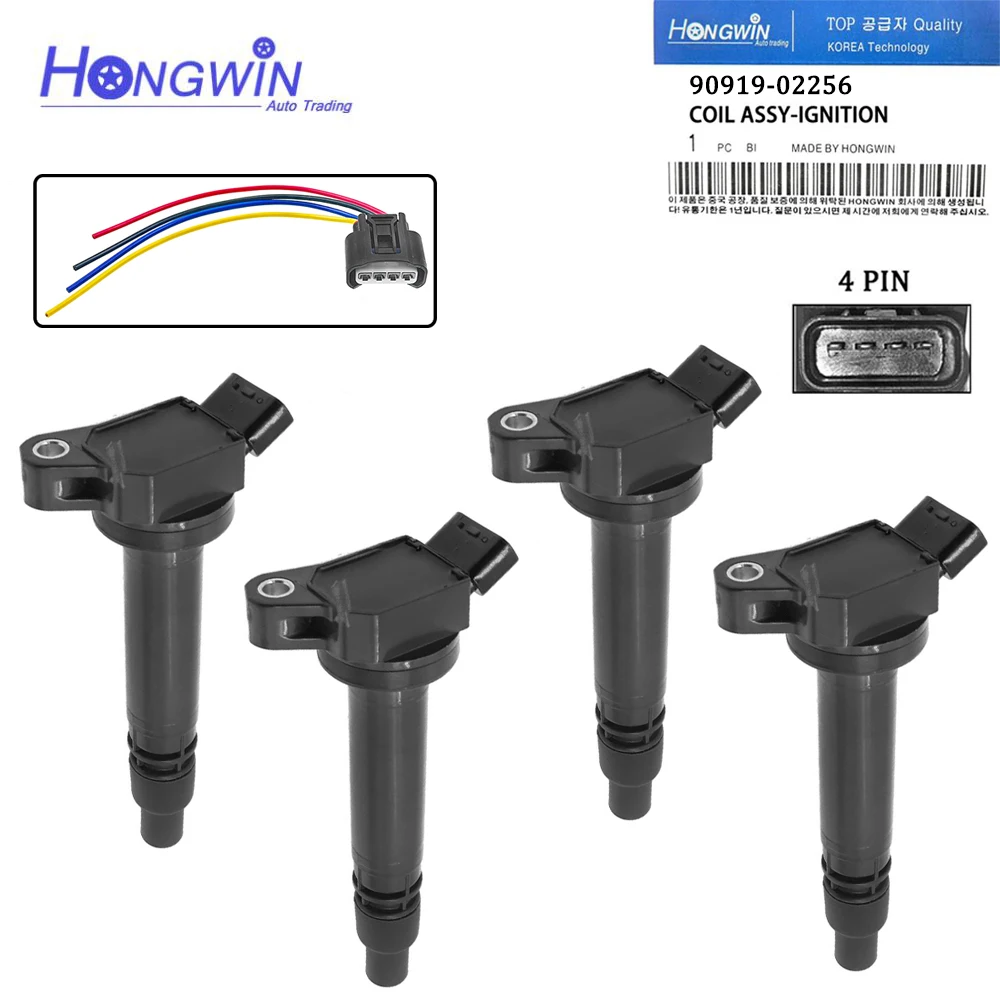 

1/4 PCS 90919-02256 9091902256 Ignition Coil Plug For Toyota Camry Highlander Venza Lexus GS300 GS350 IS250 IS350 2006 2007 2008
