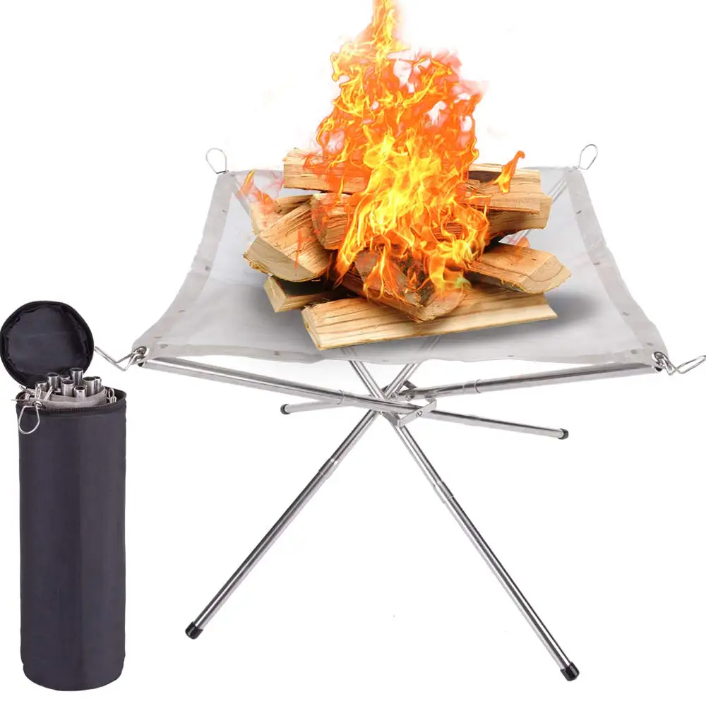 

Portable Outdoor Fire Pits Stainless Steel Fire Pit with Carry Bag, Fire Pit for Picnics, Camping, BBQs, Campfires, Backyard