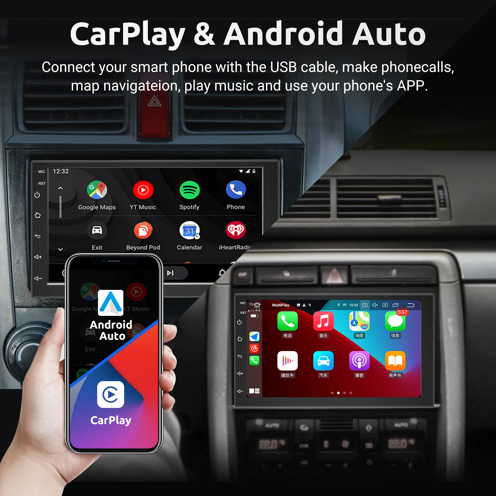 Автомагнитола ESSGOO мультимедийный плеер на Android с 7 "экраном 9" 10 " Wi-Fi Bluetooth