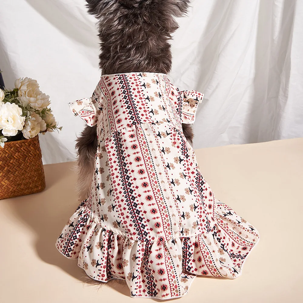 Летнее платье для домашних животных собаки юбка котенок щенок этническое стиль