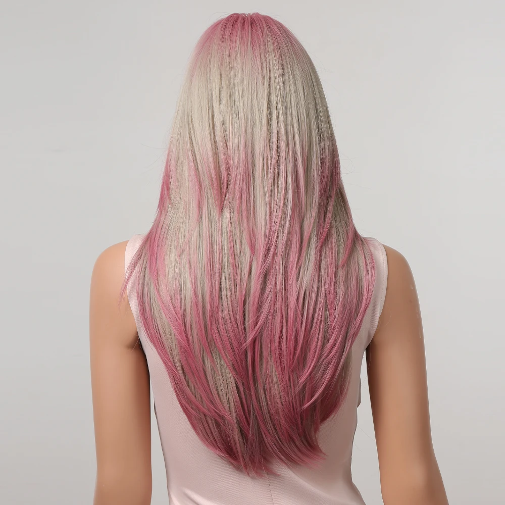 Парик женский из синтетических волос с эффектом омбре длинный прямой