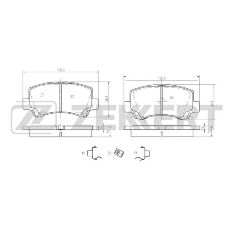 Колодки тормозные Suzuki Wagon R+ (EM, MM) 98-; Chery QQ6 06- передние дисковые (GDB3221) Zekkert BS-2436
