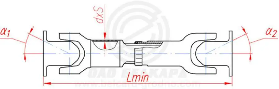BELCARD 205220101016 Вал карданный МАЗ (L1923+60 мм. 8 отв. МАЗ-205) задний мост |