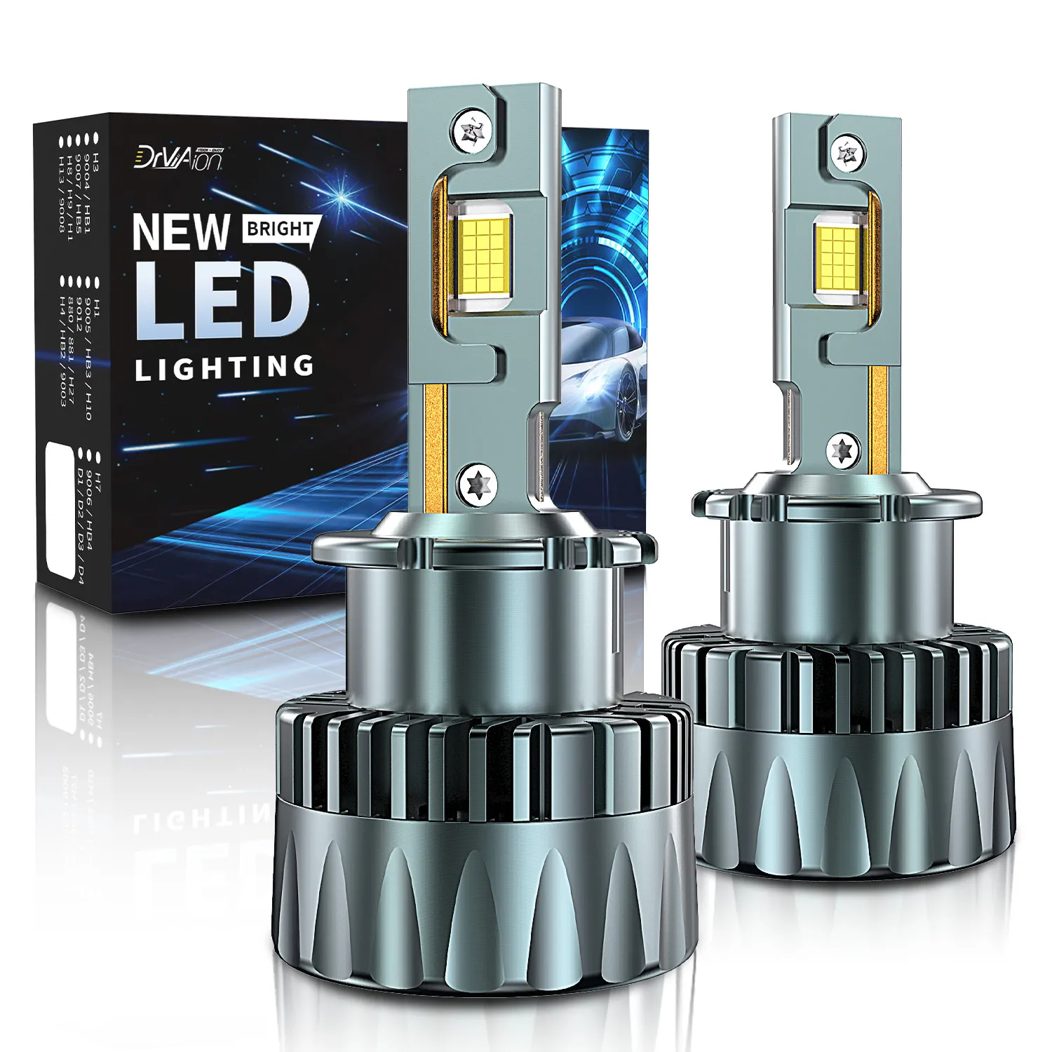 

120W D1S LED Headlights HID D2S D3S D4S D8S Turbo Lamp 12000LM Two-sided CSP Chip Copper Tube 6000K Canbus Car Light Plug & Play