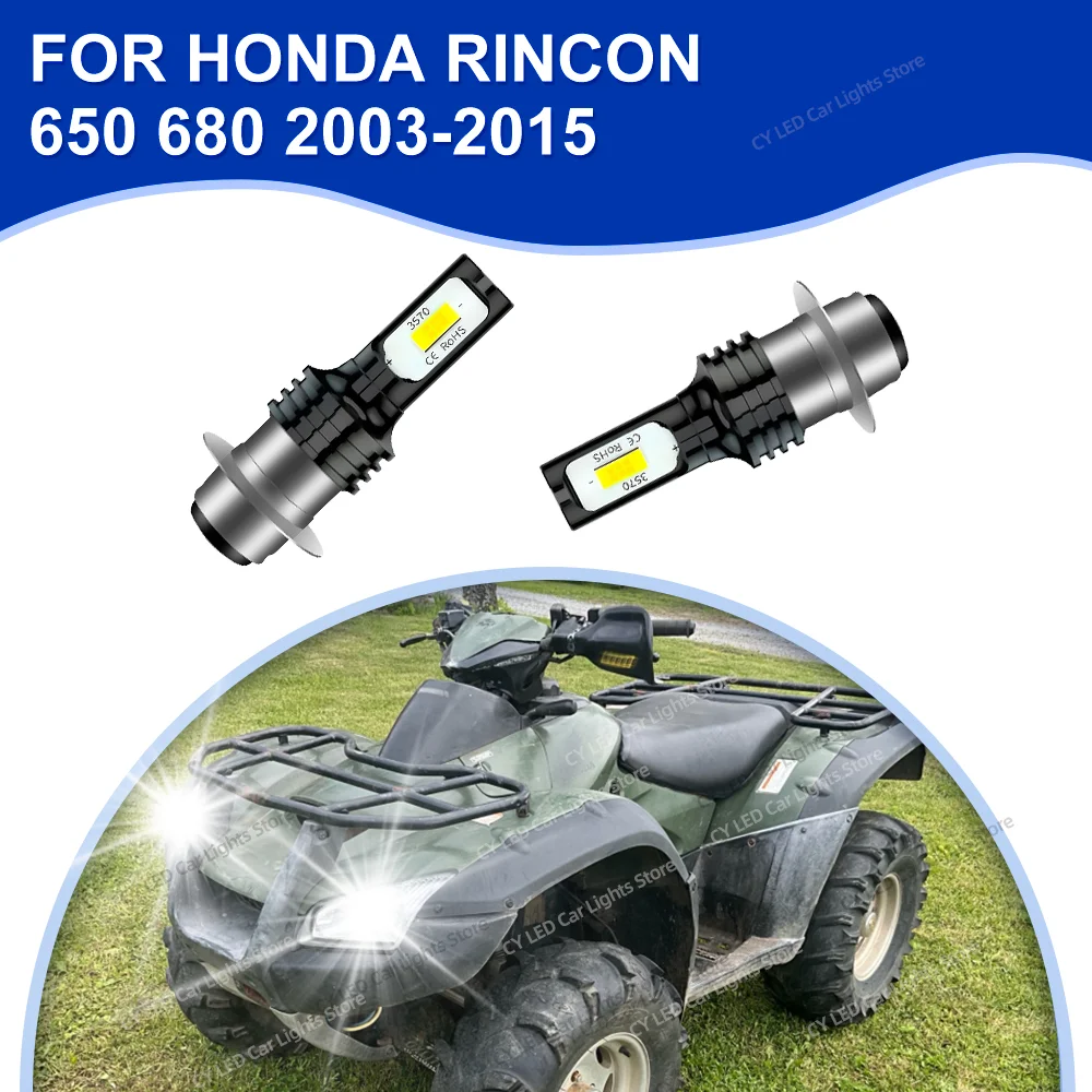

Мотоциклетные светодиодные фары 80 Вт, белая лампа для Honda Rincon 650 680 2003 2004 2005 2006 2007 2008 2009 2010 2011 2012 2013 14 2015