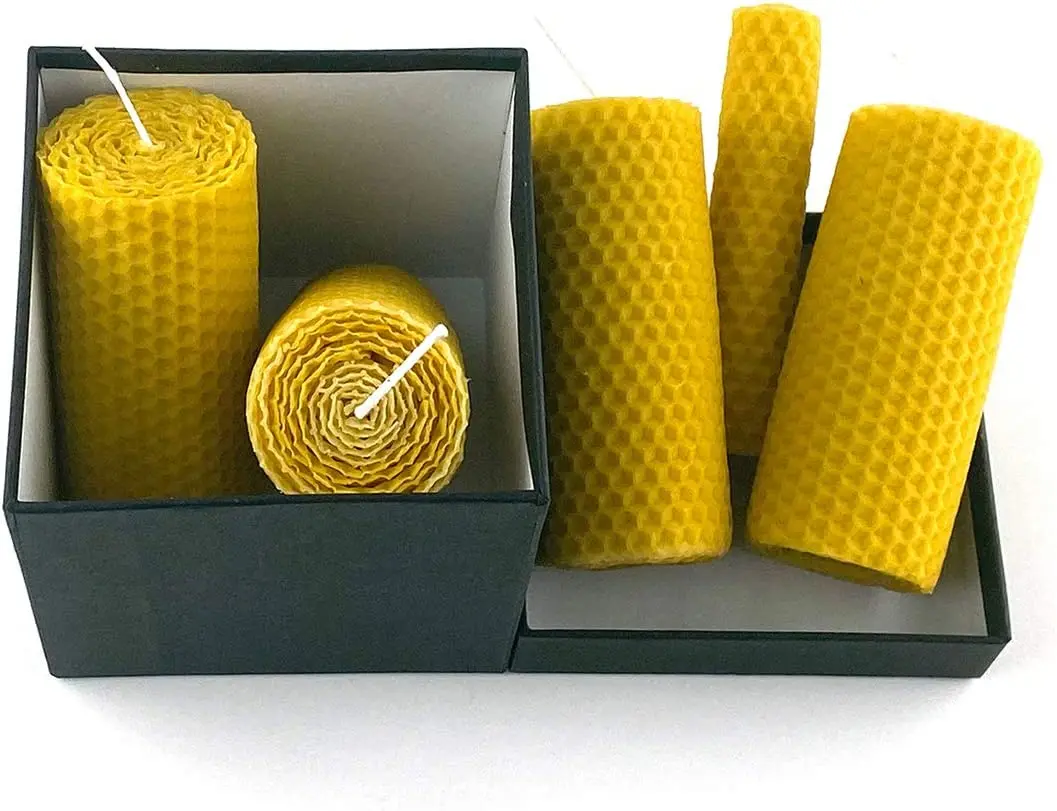 

Natural Honeycomb Wax Candle Set 5li