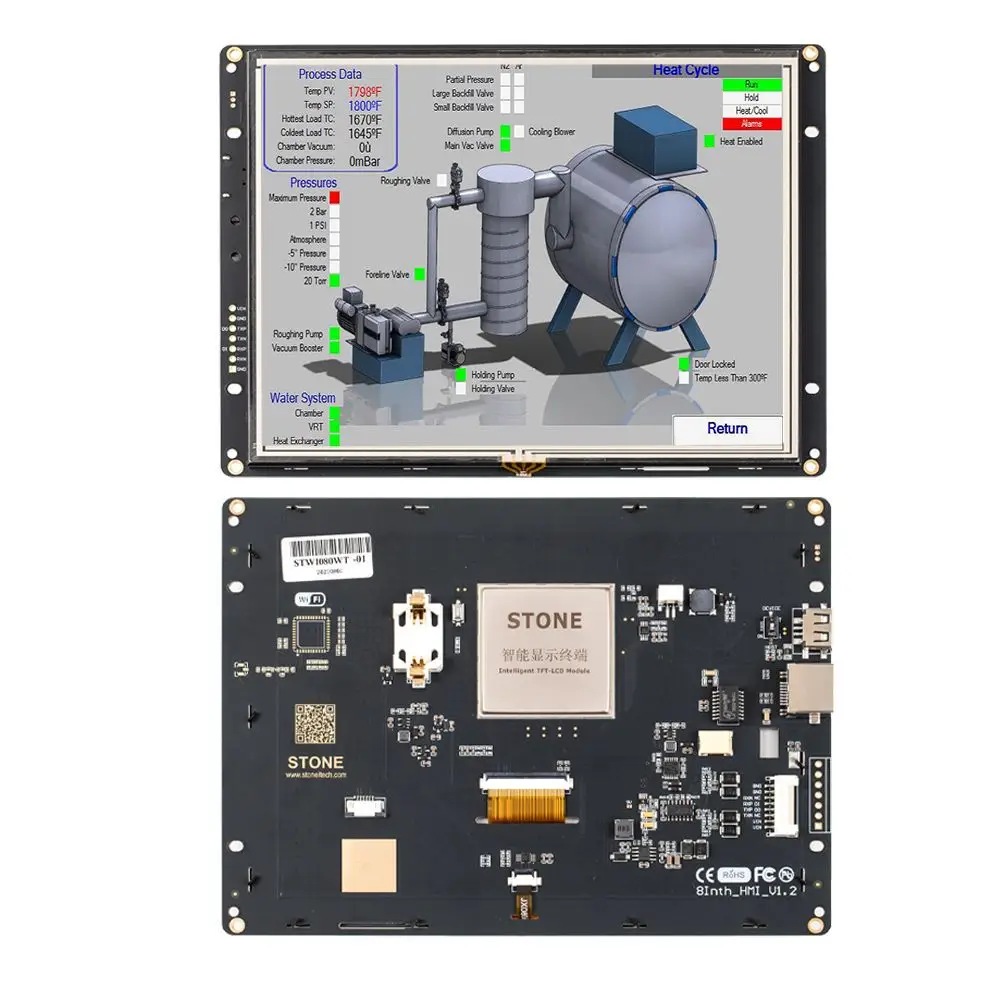 8 inch HMI TFT LCD Industrial Touch Monitor Can Be Controlled By Any MCU