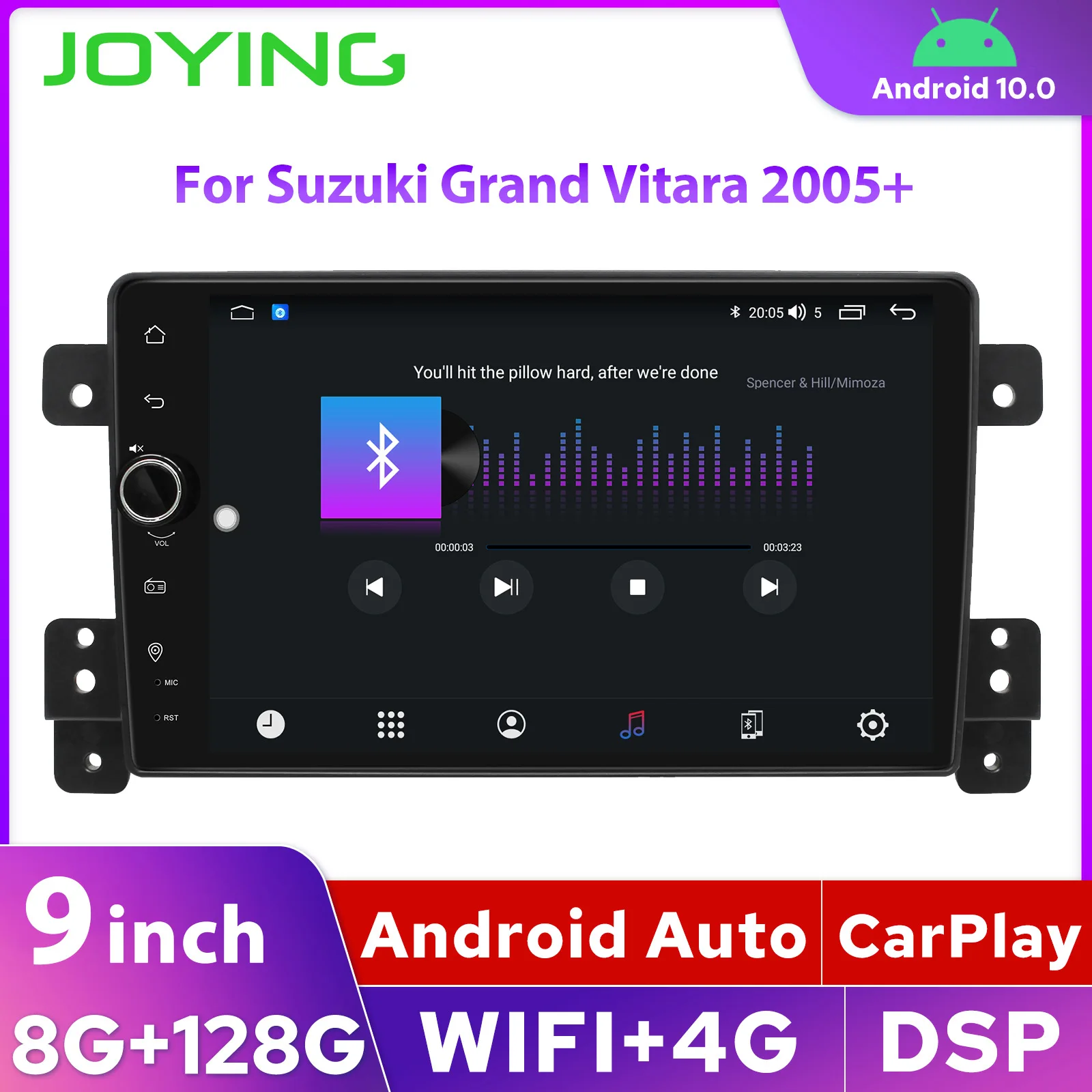 

JOYING 9 Inch Autoradio Android Car Video Players Head Unit Auto Radio Stereo Apple CarPlay 1din For Suzuki Grand Vitara 2005+