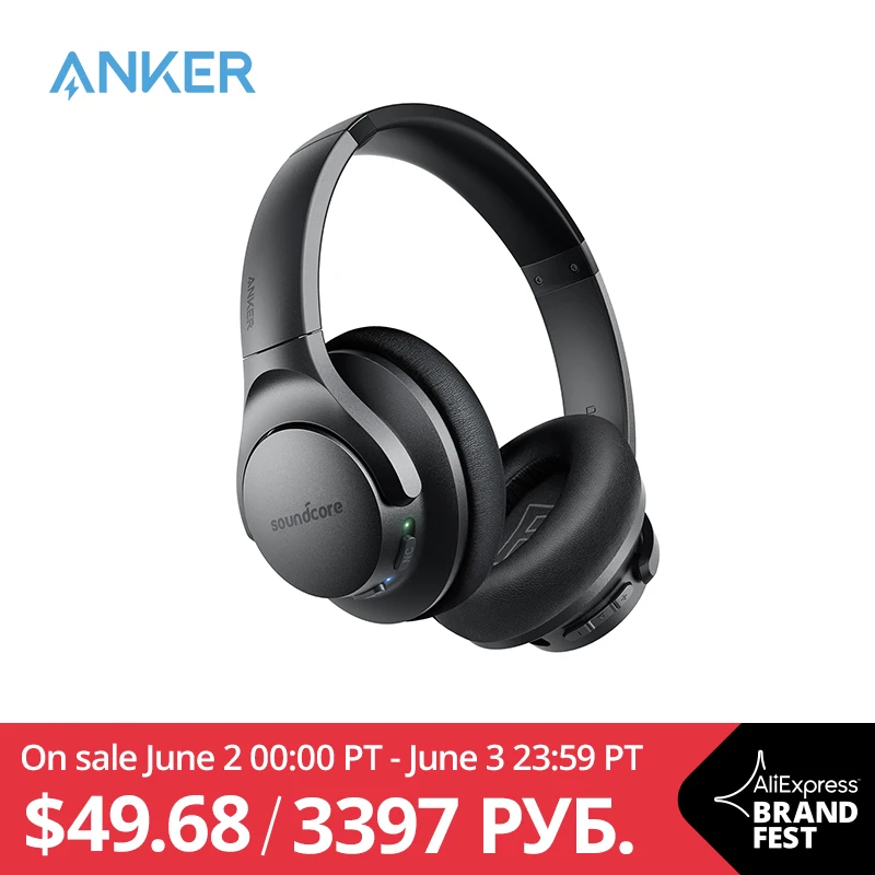  Anker Soundcore Life Q20  гибридные, с активным шумоподавлением беспроводные блютуз наушники 