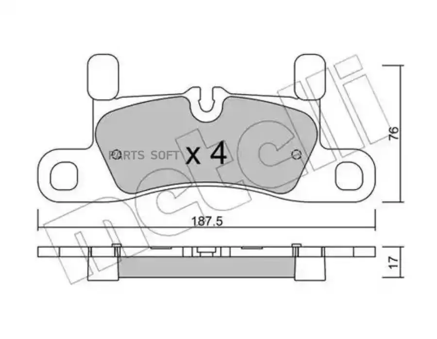 METELLI 2209583 Колодки тормозные дисковые /комплект 4 шт/ Porshce Cayenne 3.0-4.8 10