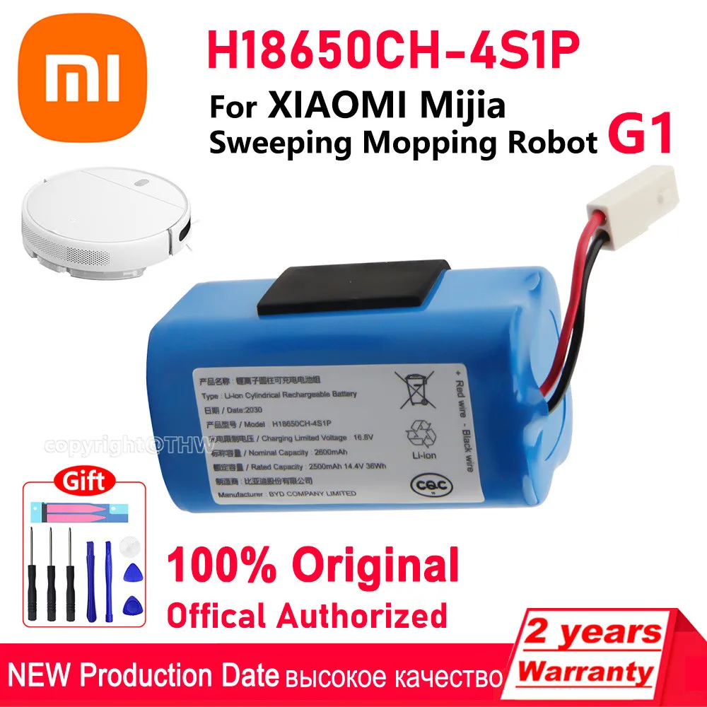

Original Xiaomi Replacement Battery H18650CH-4S1P For XIOMI MIJIA Mi Robot Vacuum-Mop Essential G1 MJSTG1, SKV4136GL 2600mAh