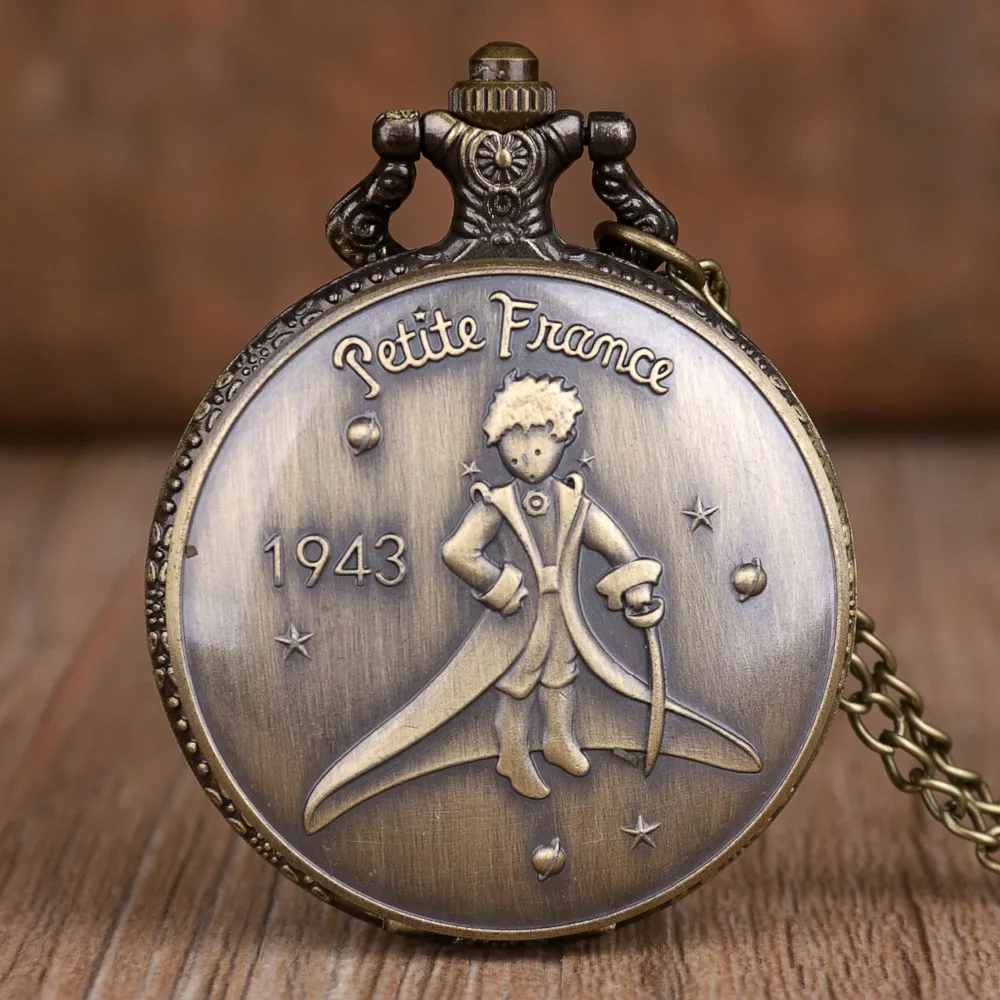 

Hot Selling Classic Pocket Watches Japan Anime Movie Planet Theme Bronze Vintage Quartz Movement Chain Watch CF1193
