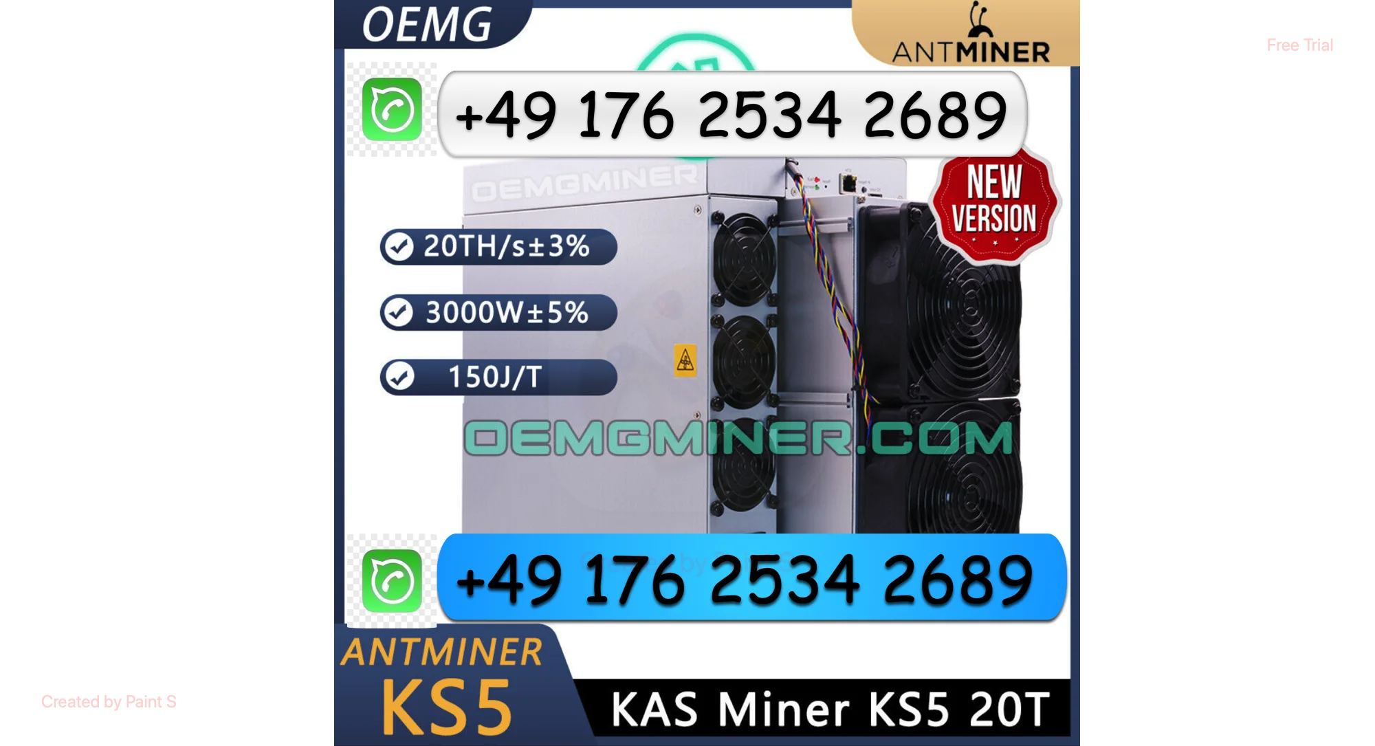 H ! ТОПЕЧНОЕ ПРЕДЛОЖЕНИЕ 50 ПОЛУЧИ 30 Новый Bitmain KS5 20Th/s 3000W — KASPA KAS Miner с гарантией