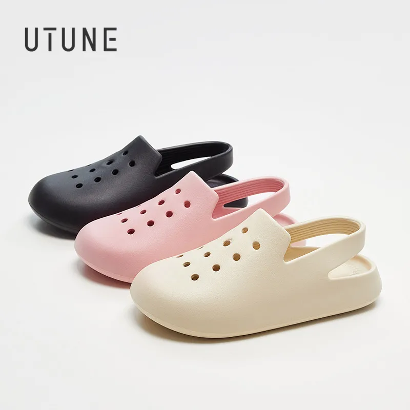 

UTUNE Тапки женские для дома и пляжа, Милые Мягкие Шлепанцы из ЭВА, милые сандалии на платформе, летние