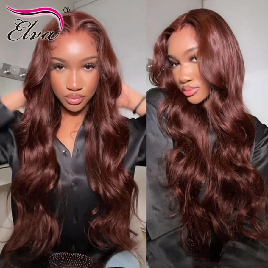 

New Arrivial Natural Colored Human Hair Wigs For Black Women 13x6 Lace Frontal Wig Bleached Knots Reddish Brown Lace Front Wig