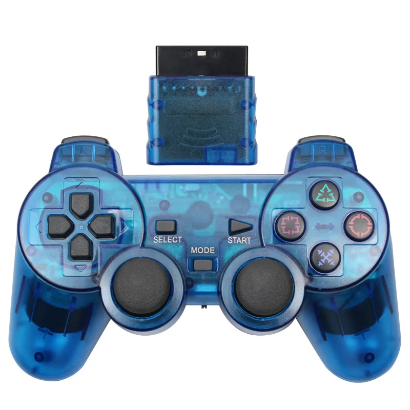 

Cool Transparent Color Game Controller For Sony PS2 Wireless Gamepads 2.4GHz Vibration Controller Gamepad for Playstation 2