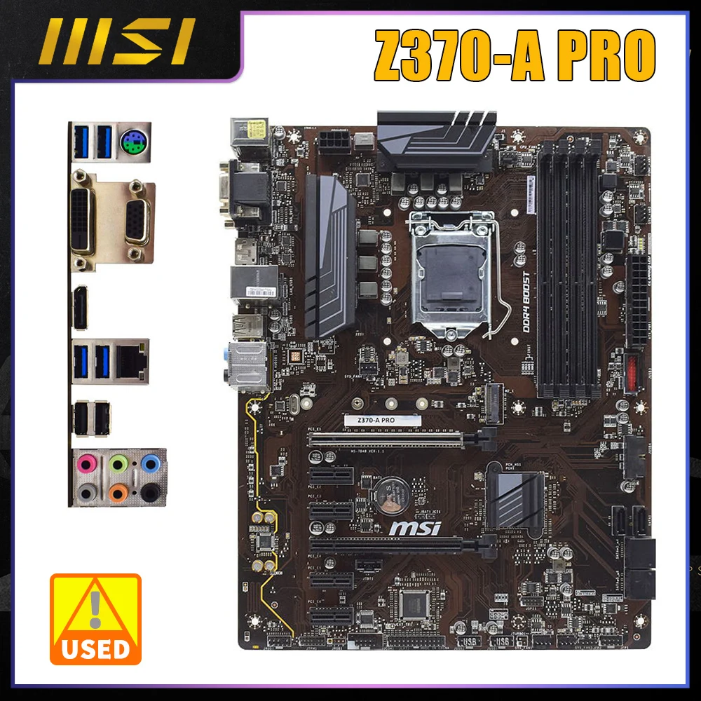 

MSI Z370-A PRO LGA 1151 Intel Z370 Desktop Gaming Motherboard DDR4 64GB Core i9-9900K i7-9700K Cpus PCI-E 3.0 M.2 8×USB 3.1 ATX