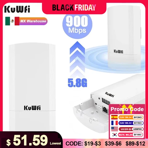 KUWFI 900Mbps беспроводной ретранслятор Wi-Fi