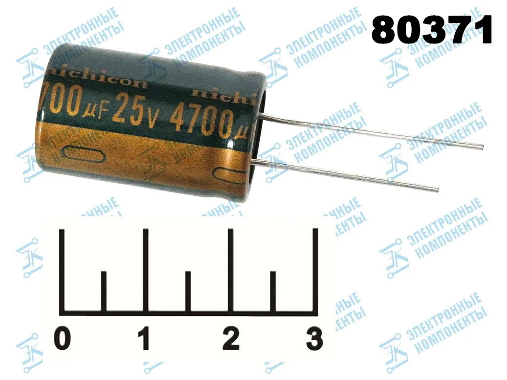 Конденсатор электролитический ECAP 4700мкФ 25В 4700/25V 1625 105C Nichicon (M)