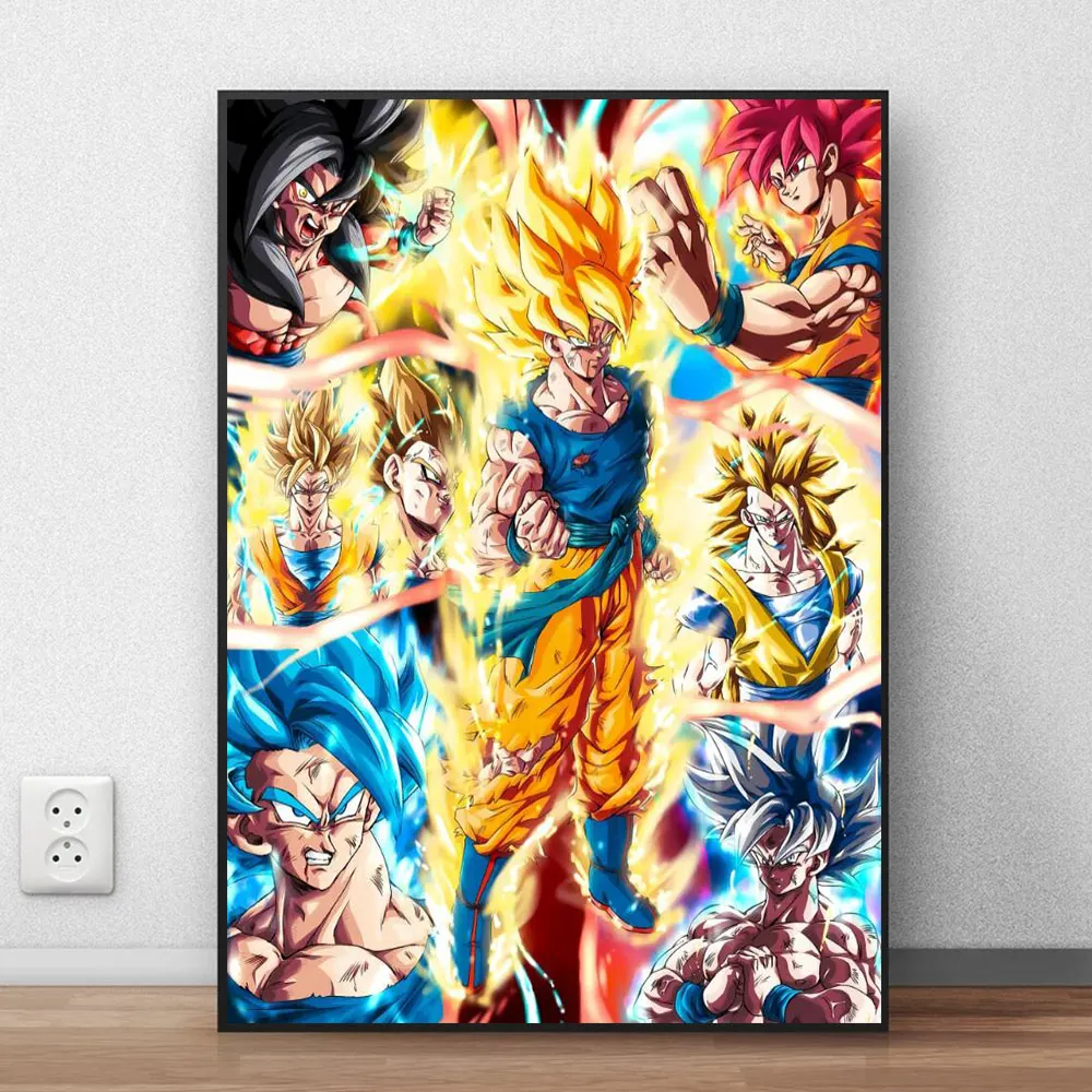 

Japanese Classic Anime Dragon Ball Canvas Painting Wall Art Goku Saiyan Posters and Prints Pictures Living Room Home Decoration