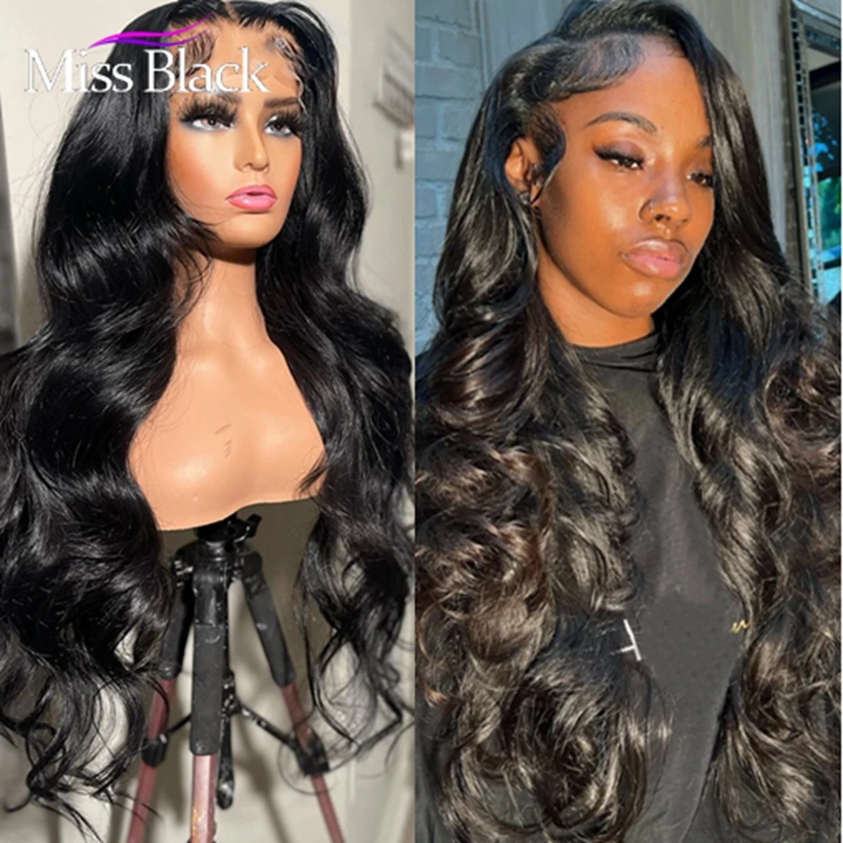 32 34 inch Body Wave 13x4 Transparent Lace Front Human Hair Wigs Brazilian Remy 4x4 Lace Closure Wig For Black Women Pre-plucked