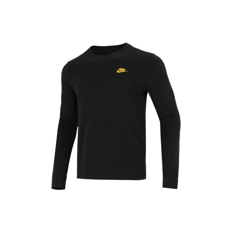 Повседневная футболка с круглым вырезом и длинным рукавом логотипом Nike Simple Letter