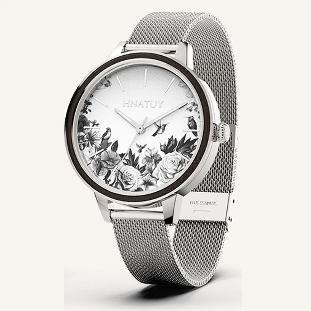 Hnatuy Women Watches Top Brand Luxury Stainless Steel Strap Wristwatch for Women Chinoiserie Clock Stylish Quartz Ladies Watch