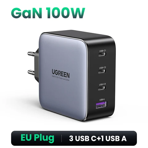 Зарядное устройство UGREEN USB Type-C, 100 Вт, GaN, для Macbook, планшетов, для iPhone, Xiaomi, PD, iPhone 13, 12, 11