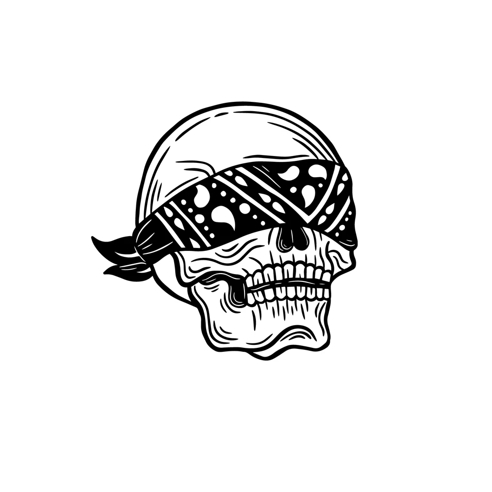 

Skull Skeleton Covers The Eyes With A Silk Scarf Vinyl Car Hood Window Stickers Car-Styling Removable Waterproof Sticker