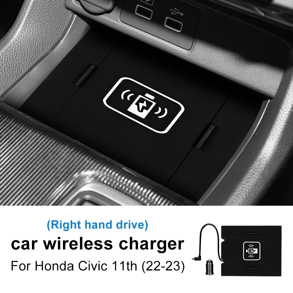 

Автомобильное беспроводное зарядное устройство для Honda Civic 11 поколения 2022 2023 Быстрая зарядка 15 Вт держатель для зарядного устройства Аксессуары для платы