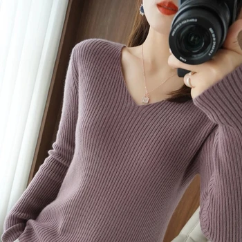 Suéter holgado informal de Cuello medio alto para mujer, Jersey de manga farol de color sólido, a la moda, otoño e invierno, 202 2