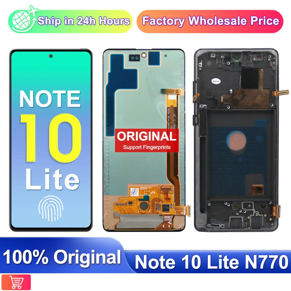 

Original Note10lite Display For Samsung Galaxy Note 10 Lite Screen Replacement For SM-N770F,N770F/DS LCD Replace,withFingerprint