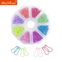 320pcs 22mm colorful metal knitting pins stitch markers pear shape safety pins with storage box for sewing clothing tools