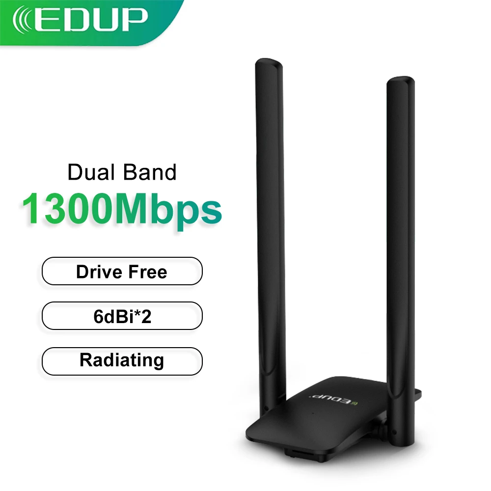 Беспроводной Wi-Fi адаптер EDUP 2 4 Мбит/с USB3.0 сетевая карта 5 8G и G двухдиапазонный
