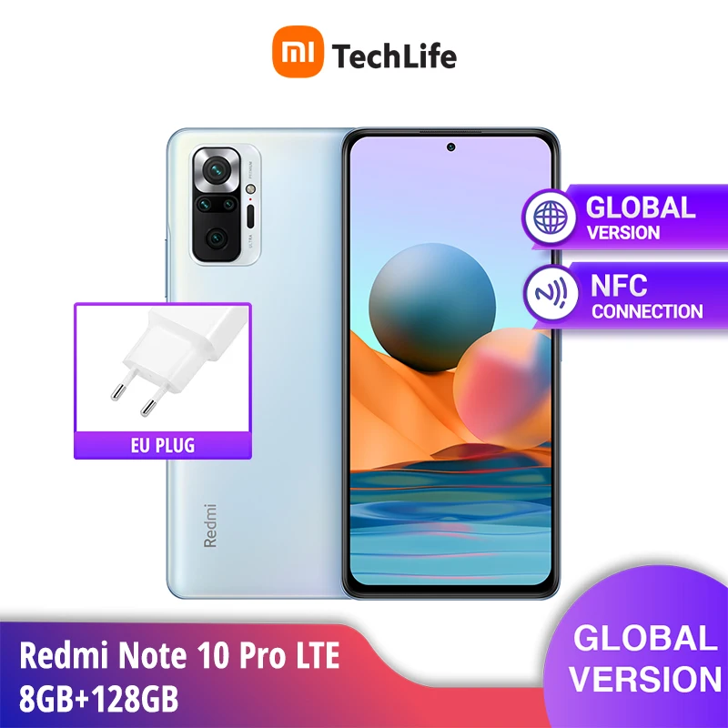 Kup Wersja Globalna Xiaomi Redmi Note 10 Pro LTE 4G - 8GB RAM 128GB NFC - Snapdragon 732G Smartphone Telefon Komórkowy Komórkowy