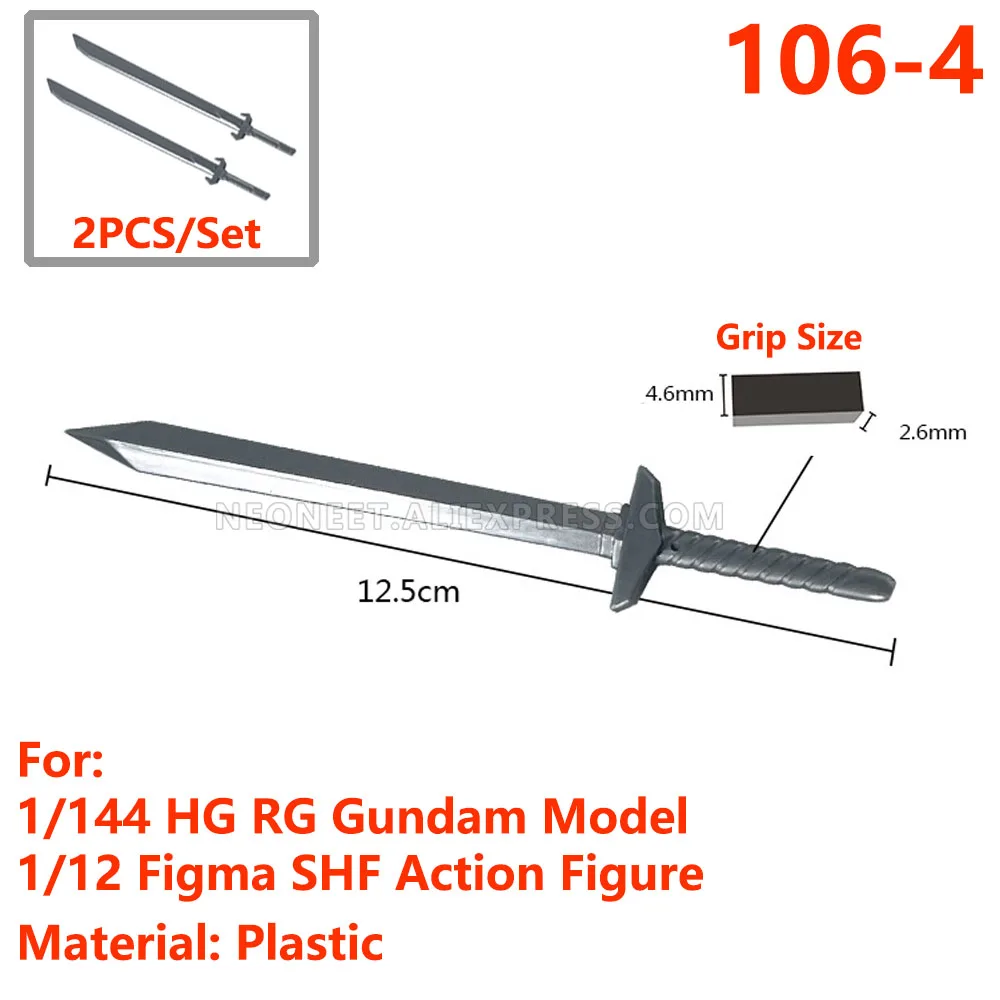 

For 1/144 HG RG Gundam Model 1/12 Figma SHF FAG MSG AGA Action Figure Sword Blade FGO SAO Demon Slayer Weapon Plastic 3