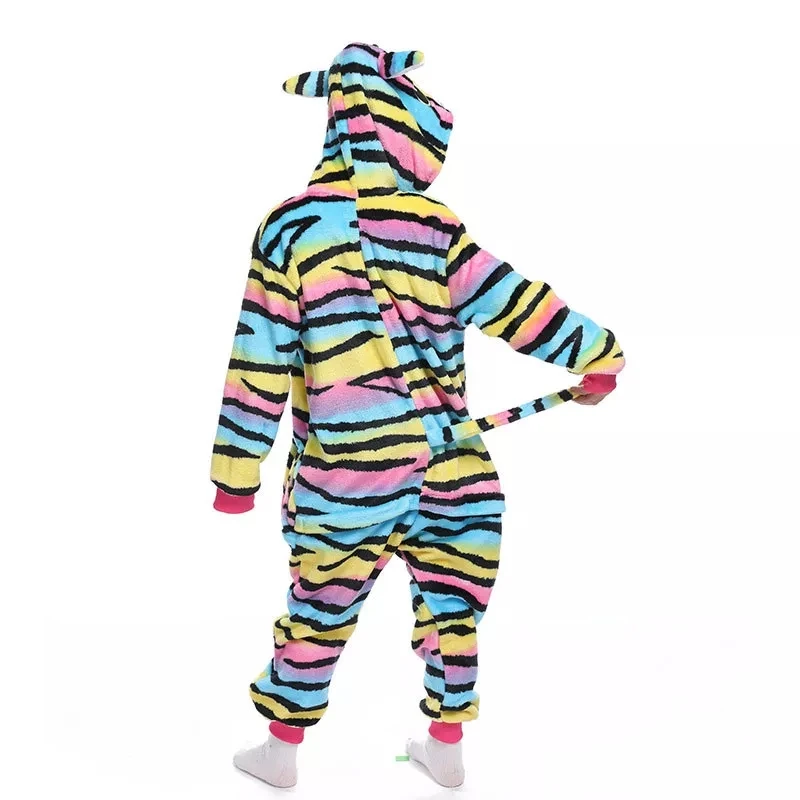 Family Kigurumi Pajamas 3 Colors Cat Animal Onesie Cosplay Costume Pajamas For Kids and Adults