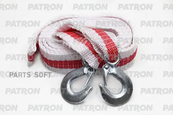 PATRON PTR080 Трос буксировочный до 8 тонн 5 метров 2 крюка сверхпрочная