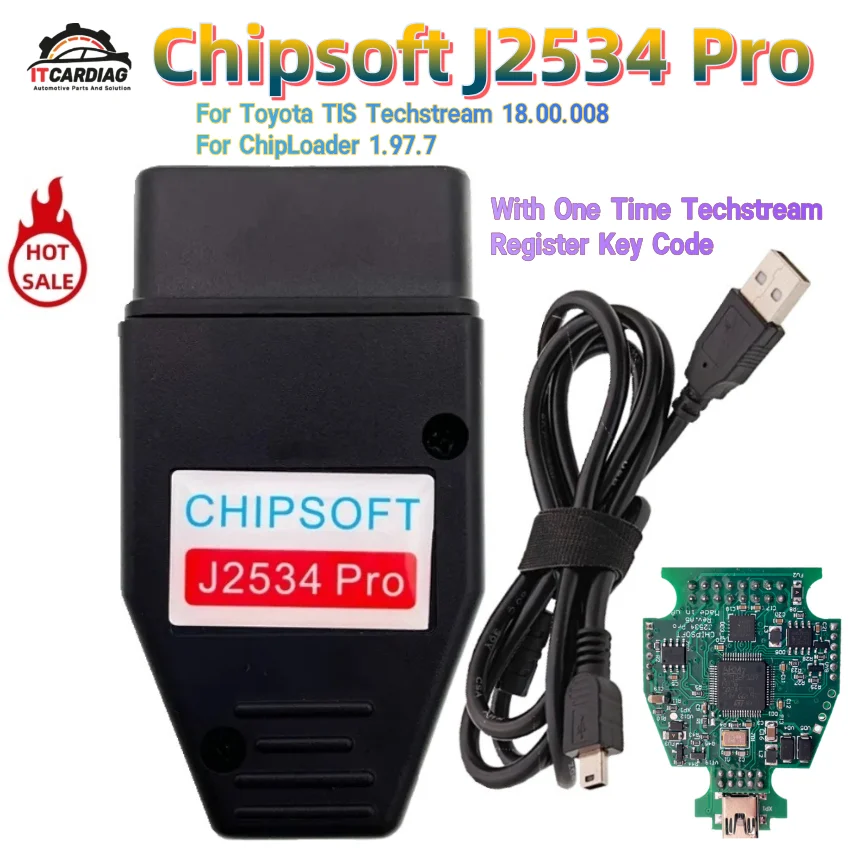 Фото Chipsoft J2534 Pro ChipLoader 1,97,7 для Toyota TIS Techstream 2 в 1, сканер, автомобильный диагностический инструмент J2534, сканер OBD для программирования №1