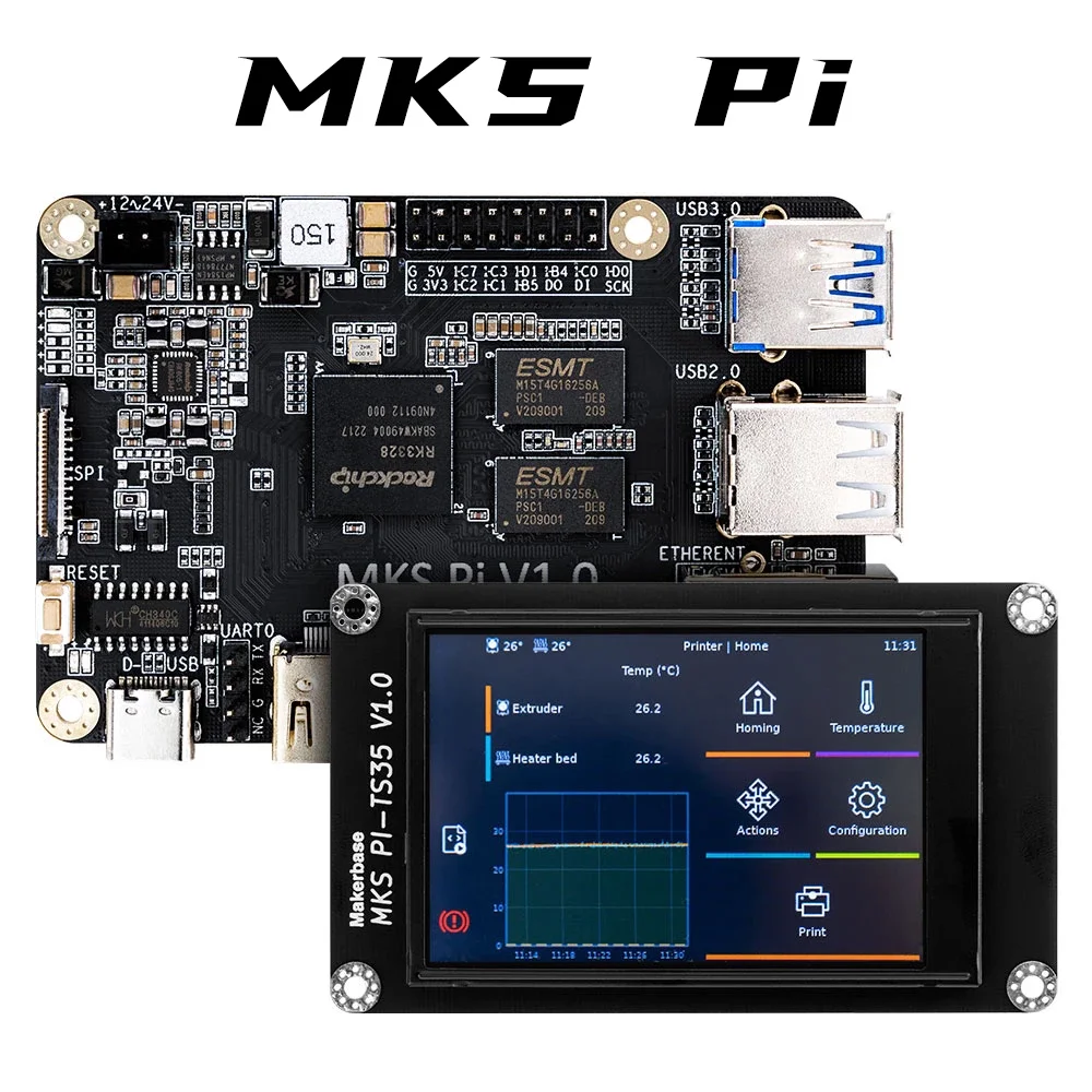 

Makerbase MKS PI Board with Quad-core 64bits SOC onboard runs Klipper Screen for Voron VS Raspberry Pi RasPi RPI