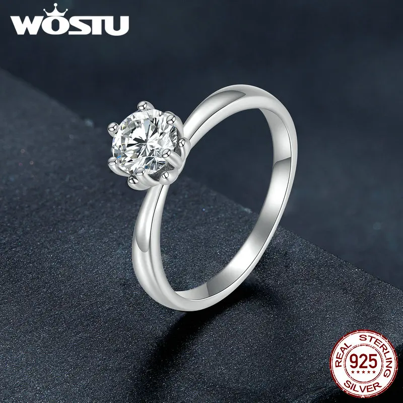 

WOSTU, Стерлинговое Серебро 925 пробы, моиссанитовое кольцо, 0,8 карат, бриллиантовое покрытие, платина для женщин, для помолвки, свадьбы, роскошн...