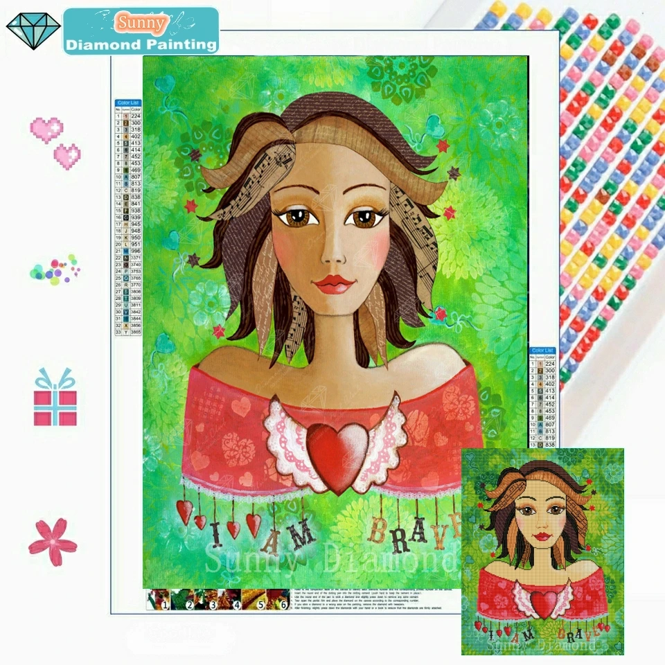 

Алмазная живопись храбрые девушки, мозаика принцессы 5D, «сделай сам», аниме, большое настенное искусство, картины стразы, вышивка крестиком, домашний декор, подарки