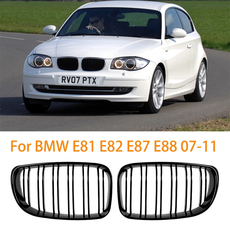 

Dual Line Front Grille Front Bumper Grill Gloss Black for BMW E81 E87 E82 E88 128I 130I 135I Selected 07-11 Car Accessories