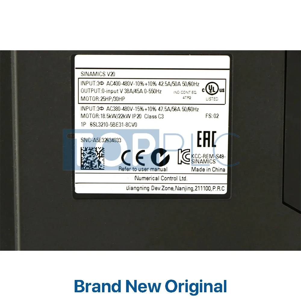 6SL3210-5BE31-5CV0 6SL32105BE315CV 0 абсолютно новый оригинальный