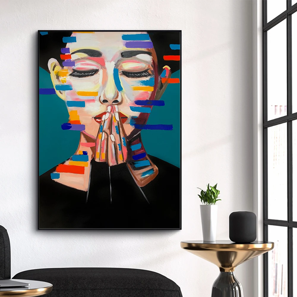 

AAHH нордическая настенная Картина на холсте, современная абстрактная красота, женщина, художественный постер, украшение для гостиной, Насте...