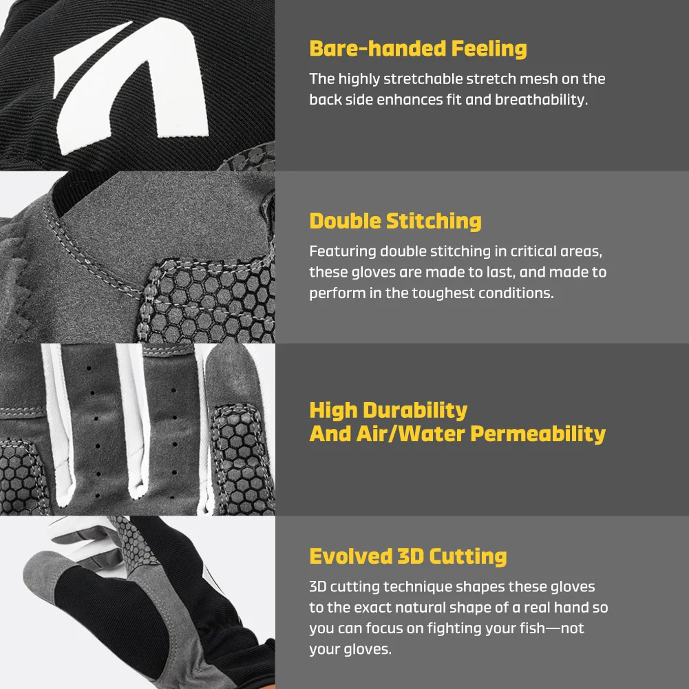 Noeby Нескользящие перчатки для рыбалки с полным пальцем устойчивые к порезам