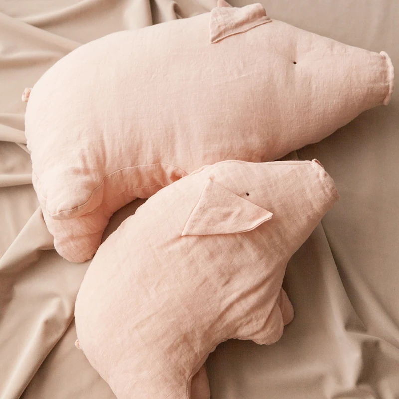 Cuddly розовые детские игрушки хлопок лен уютная мягкая ткань для поросят игрушка