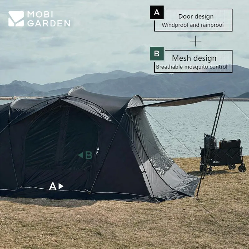 MOBI GARDEN Роскошная палатка для кемпинга Сверхлегкая нейлоновая туннельная 70D