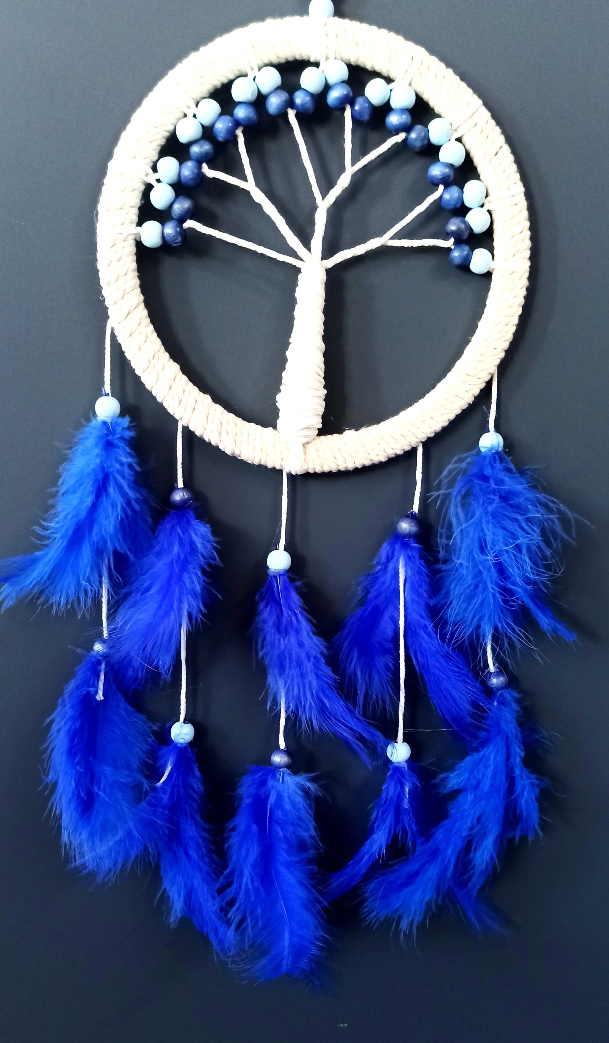

Sax Blue Bird Feather Tree of Life Dream Catcher Wall Ornament